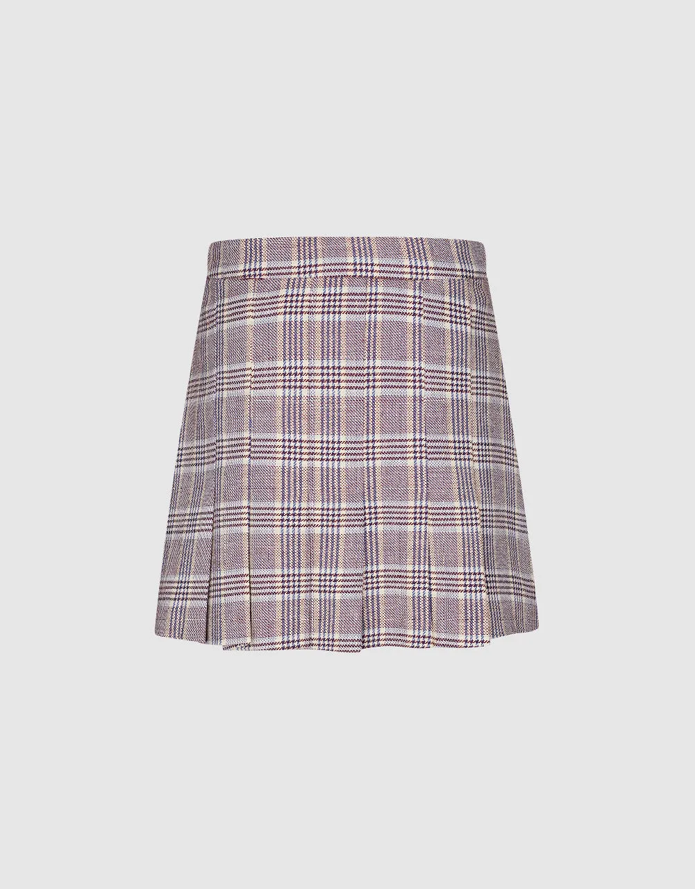 Plaid Mini A-Line Skirt sold by Urban Revivo product image thumbnail 3