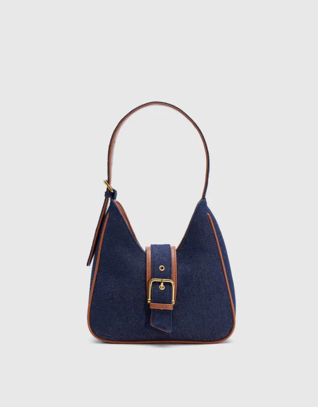 Buckled Denim Shoulder Bag sold by Urban Revivo