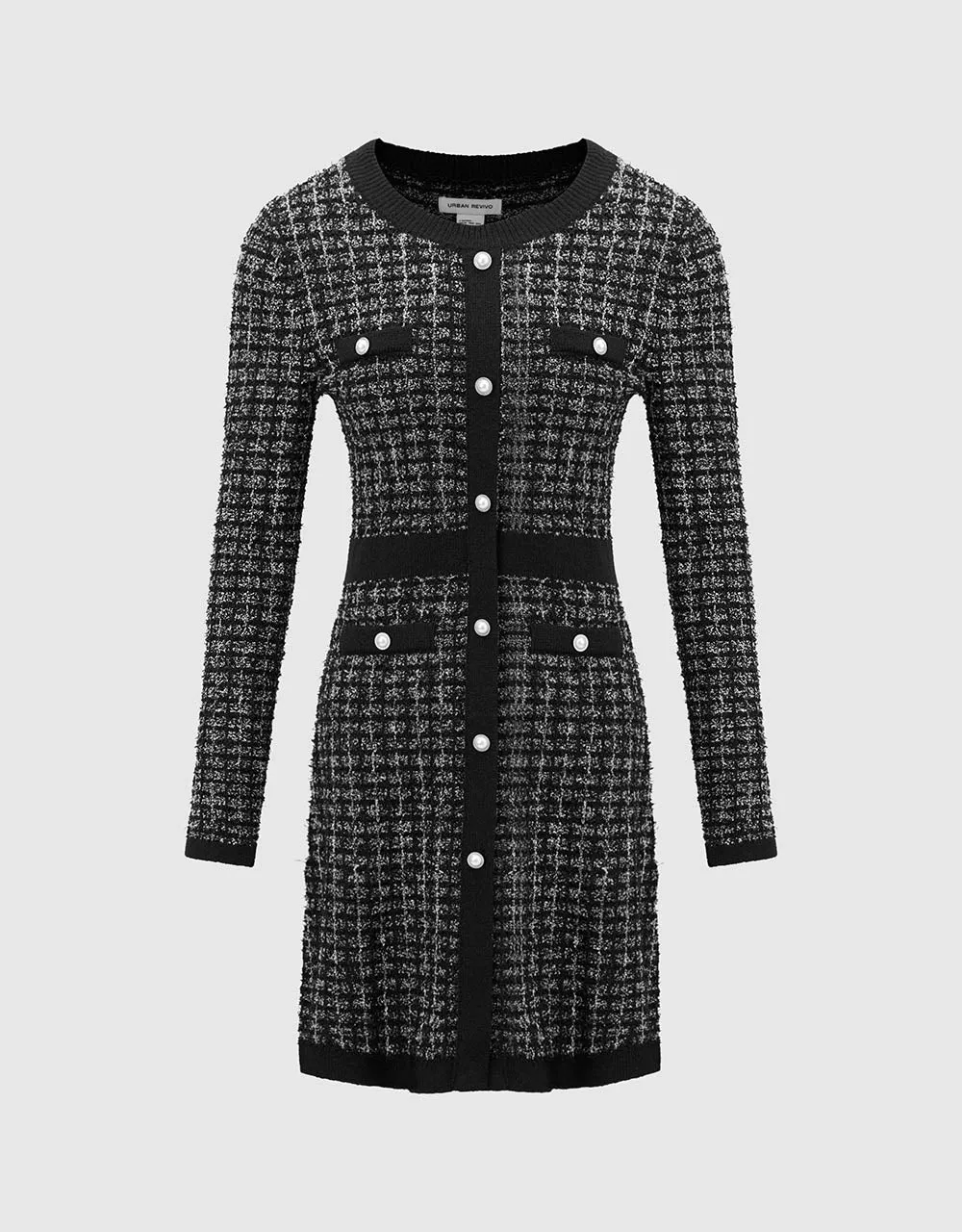 Tweed Crew Neck Knitted Dress sold by Urban Revivo product image thumbnail 2