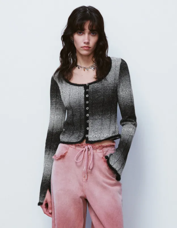 U Neck Skinny Knitted Cardigan sold by Urban Revivo