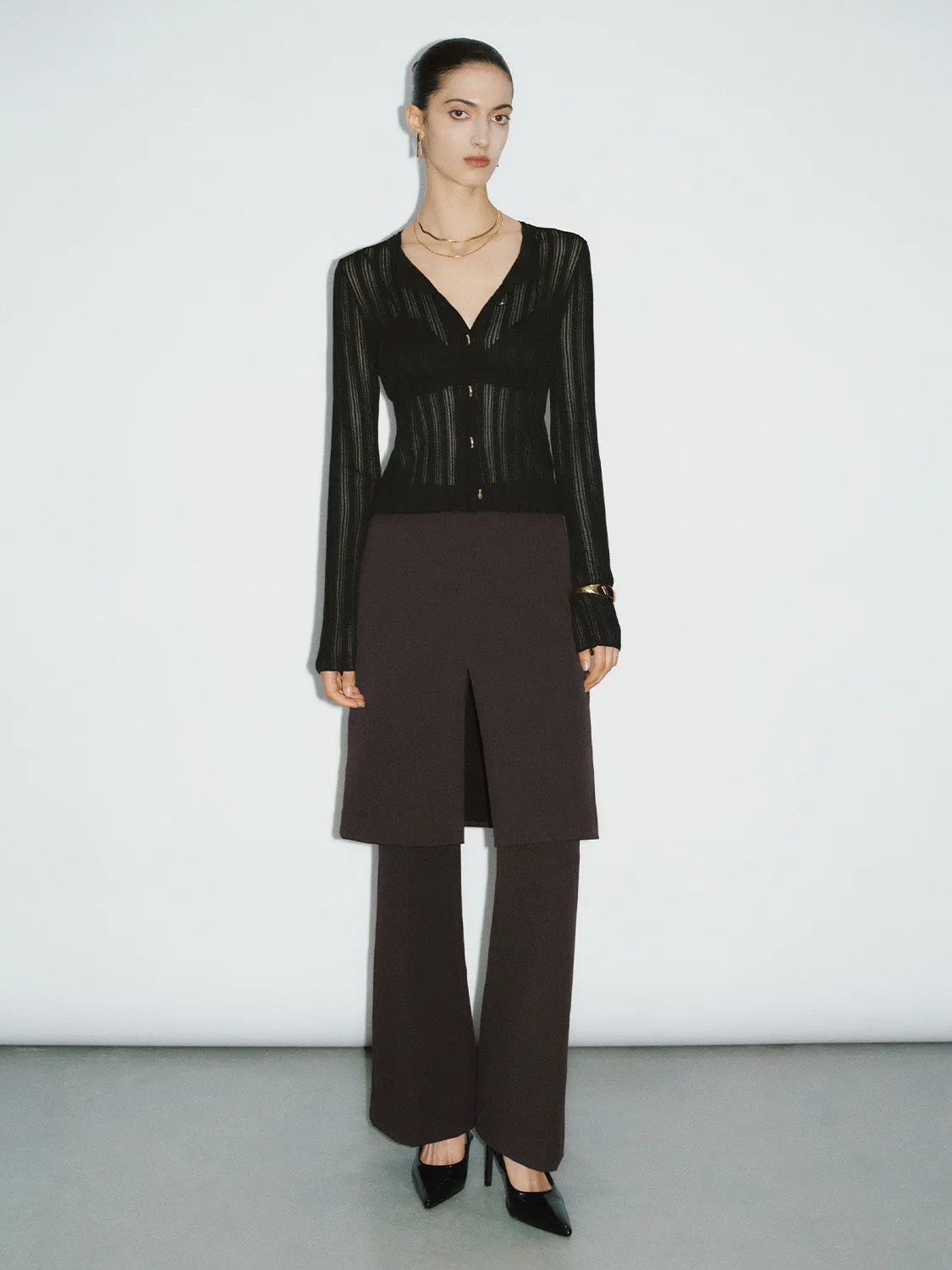 Crew Neck Skinny Knitted Cardigan sold by Urban Revivo product image thumbnail 5