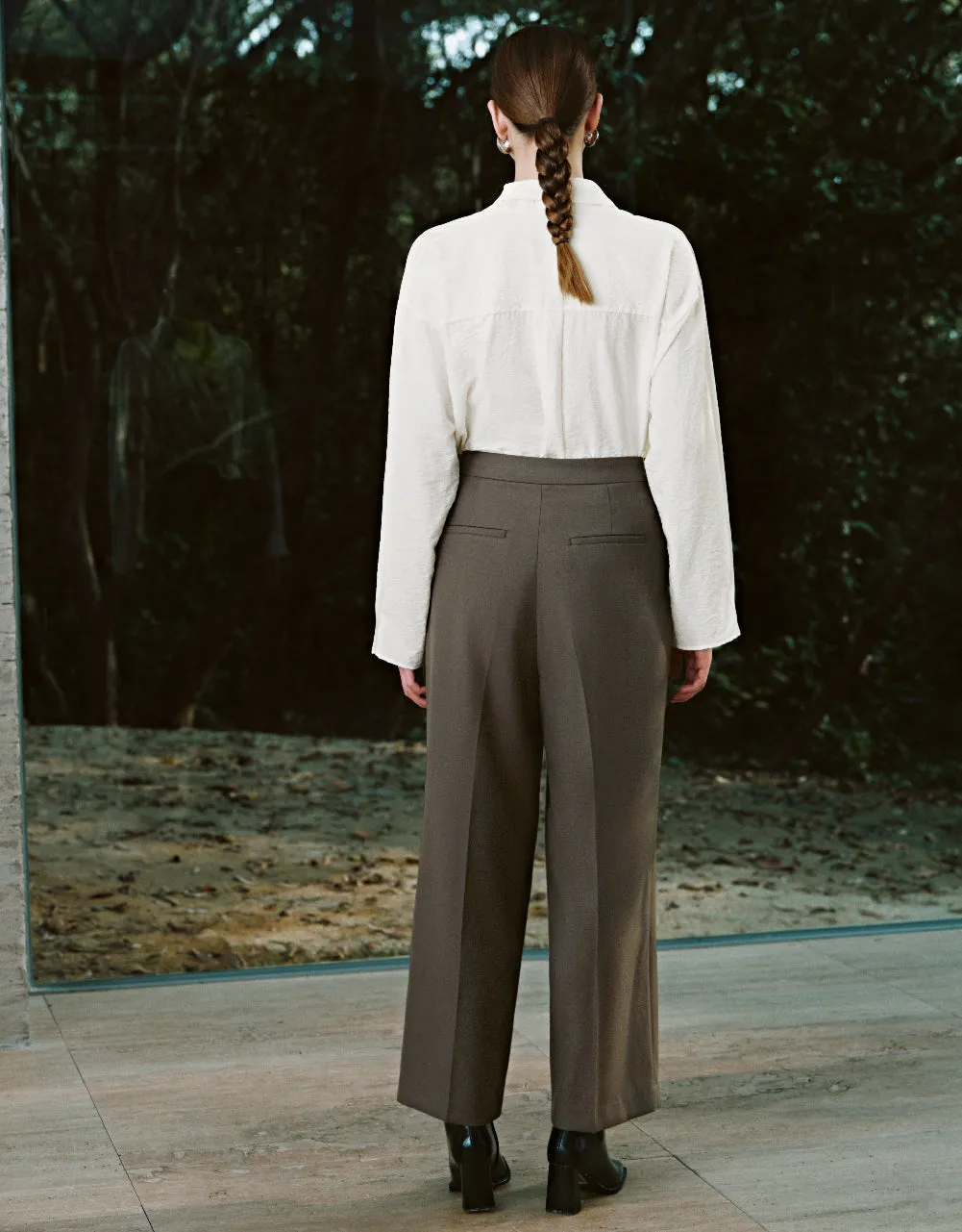 Tailored Wide-Leg Pants sold by Urban Revivo product image thumbnail 5