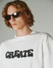 Letter Printed Crew Neck Loose T-Shirt sold by Urban Revivo