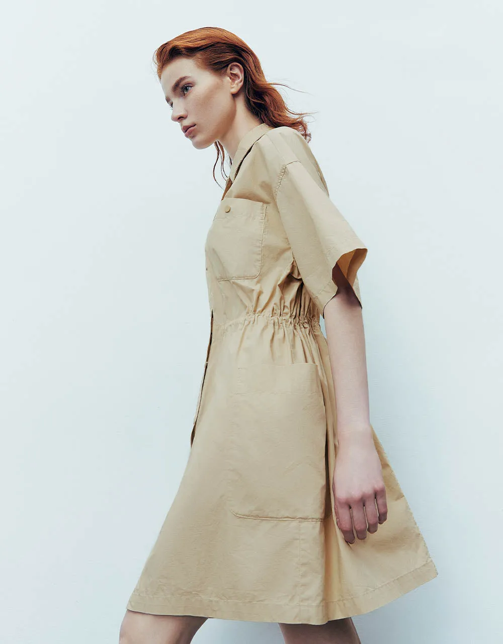 Elastic Waist Straight Shirt Dress sold by Urban Revivo product image thumbnail 3