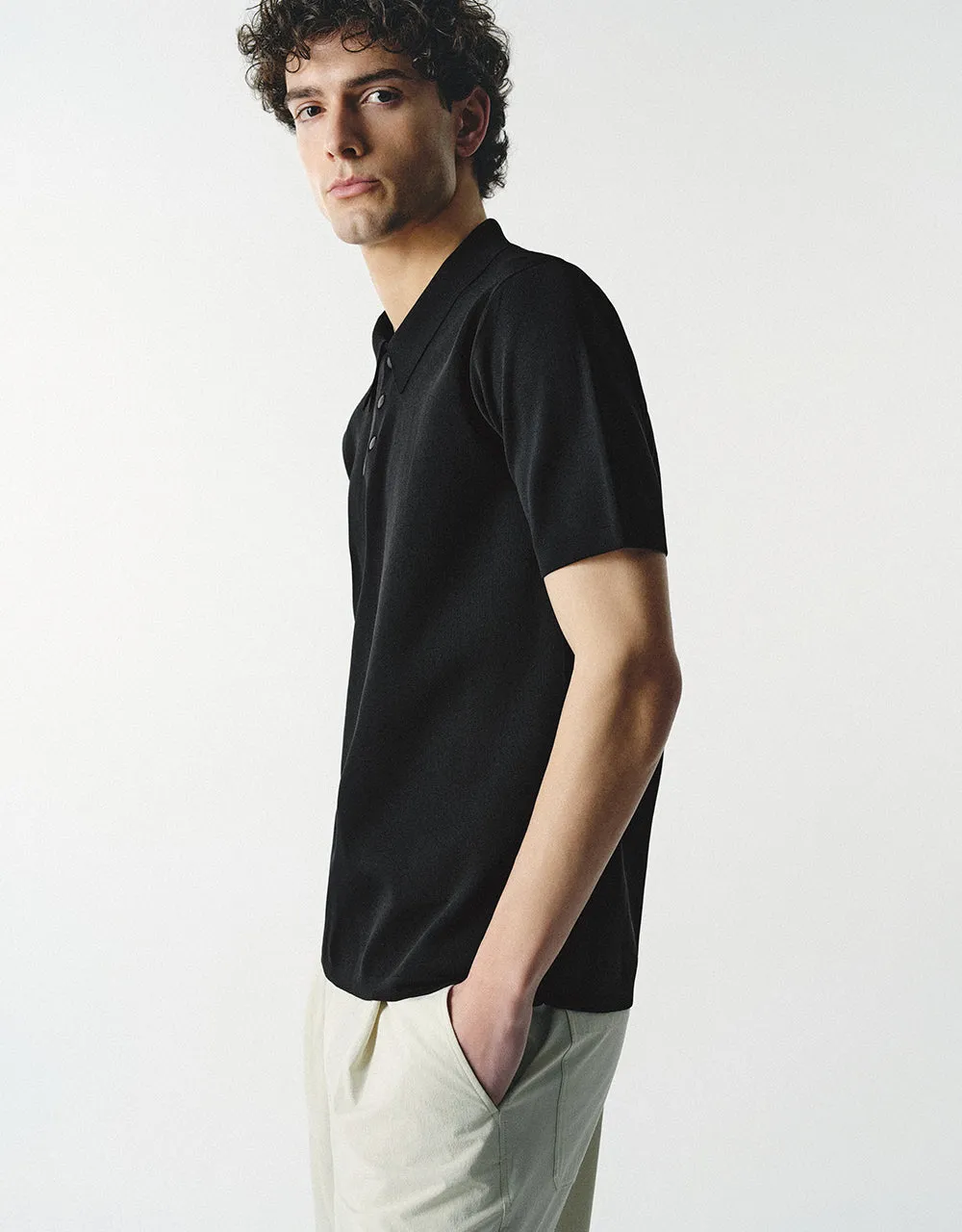 Button Half Placket Knitted T-Shirt sold by Urban Revivo product image thumbnail 3