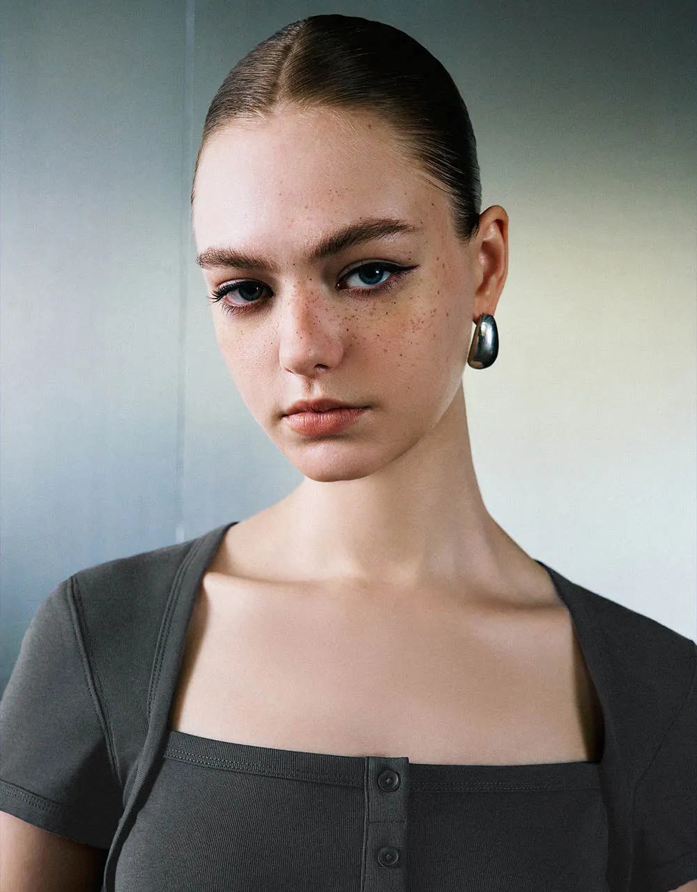 Square-cut Collar Skinny T-Shirt sold by Urban Revivo product image thumbnail 4