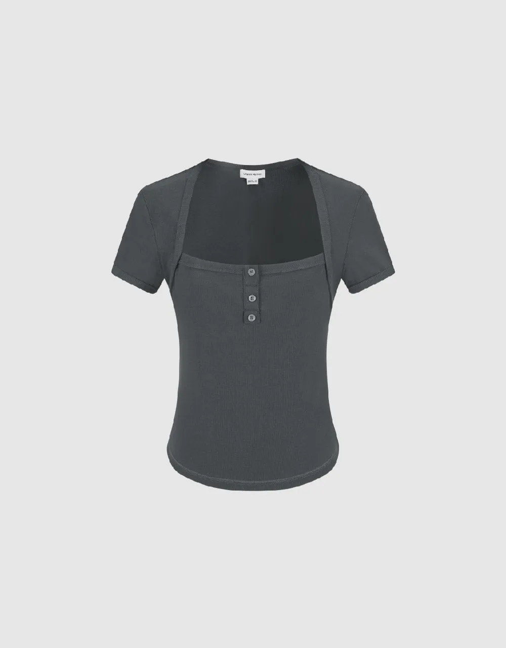 Square-cut Collar Skinny T-Shirt sold by Urban Revivo product image thumbnail 2