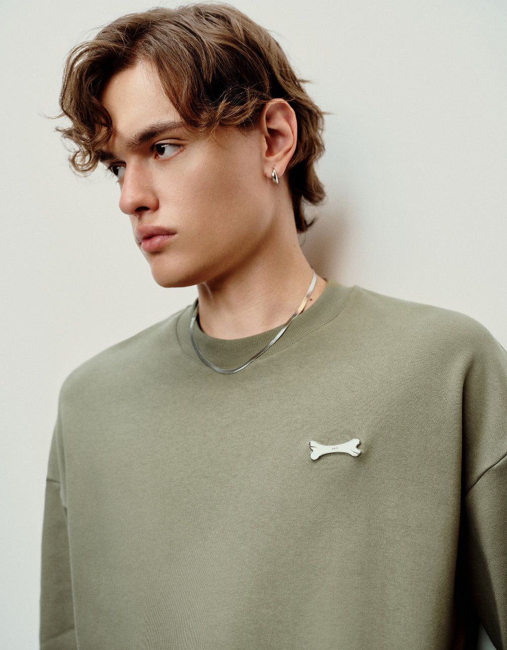 Bone Printed Crew Neck T-Shirt sold by Urban Revivo product image thumbnail 5