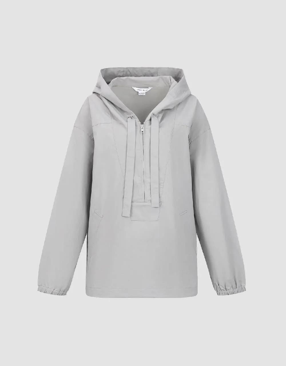Zip Half Placket Hooded Overhead Shirt sold by Urban Revivo