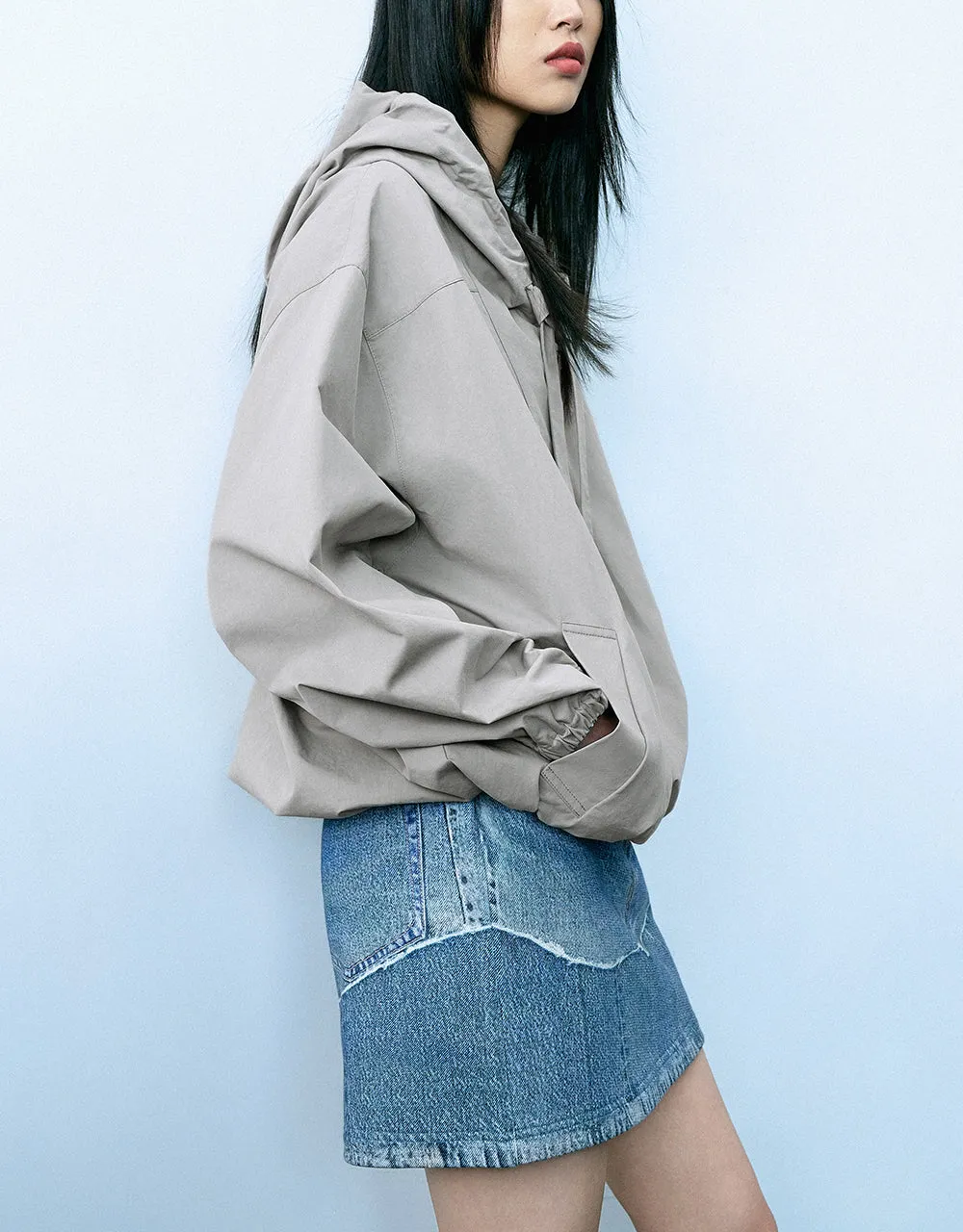 Zip Half Placket Hooded Overhead Shirt sold by Urban Revivo product image thumbnail 3