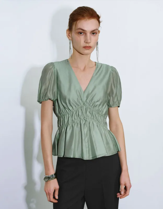 V-Neck Skater Blouse sold by Urban Revivo