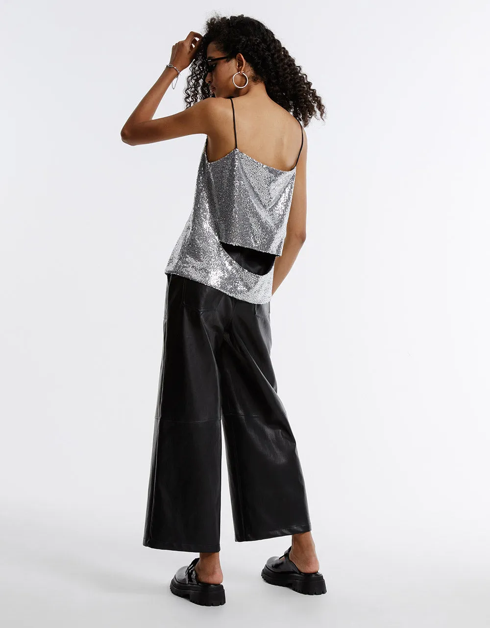 Faux Leather Wide Leg Pants sold by Urban Revivo product image thumbnail 3