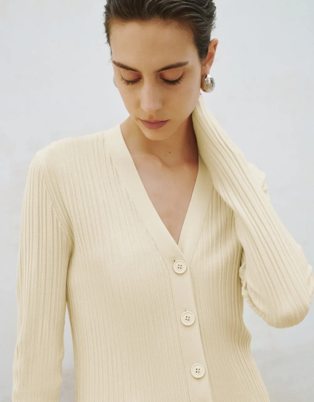 V-Neck Knitted Cardigan sold by Urban Revivo product image thumbnail 5