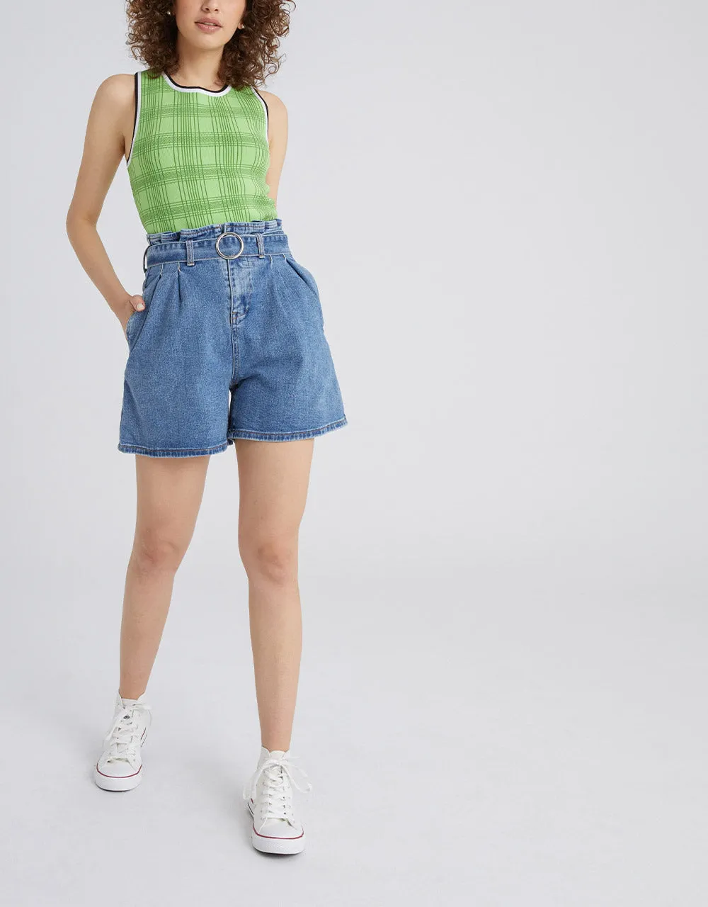 Plaid Jacquard Knitted Tank Top sold by Urban Revivo product image thumbnail 4