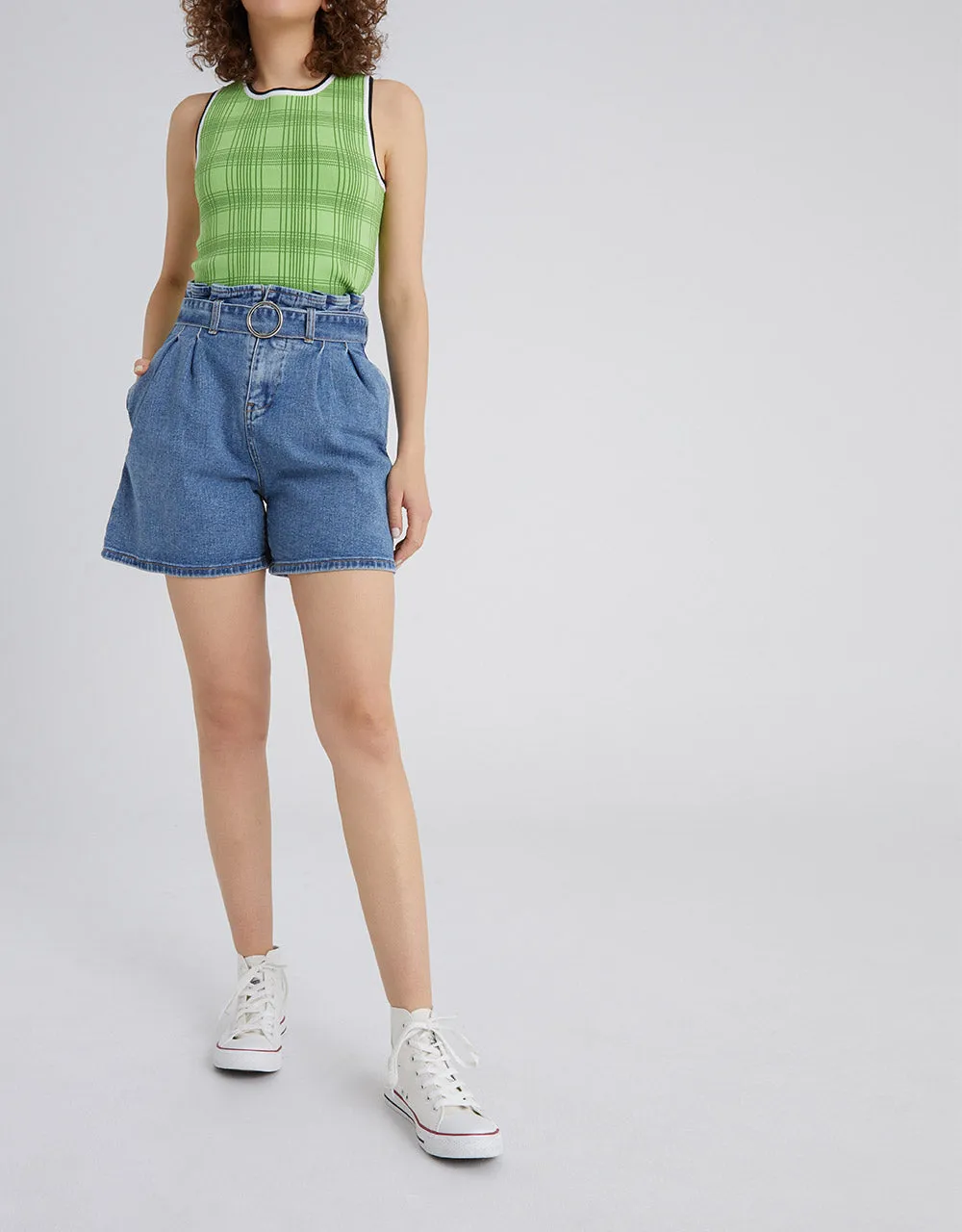 Plaid Jacquard Knitted Tank Top sold by Urban Revivo product image thumbnail 5