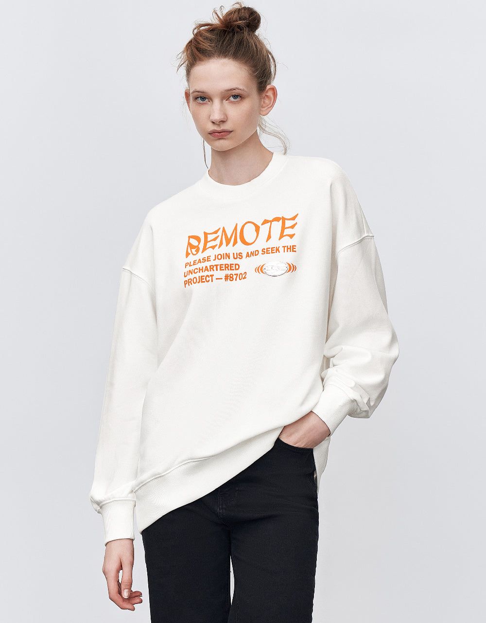 Letter Printed Crew Neck Loose Sweatshirt sold by Urban Revivo