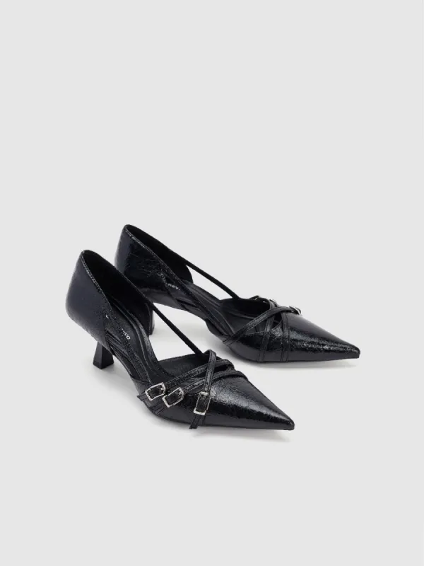Embossed Vegan Leather Heeled Pumps sold by Urban Revivo