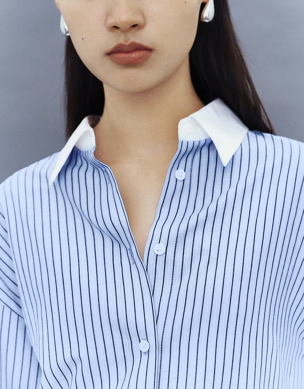 Striped Button Up Lapel Shirt sold by Urban Revivo product image thumbnail 4