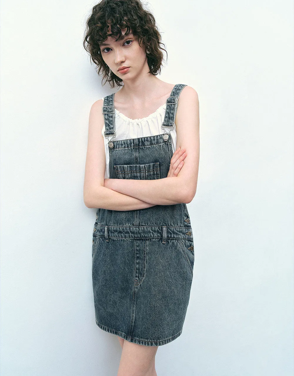 Denim Pinafore Dress sold by Urban Revivo product image thumbnail 3