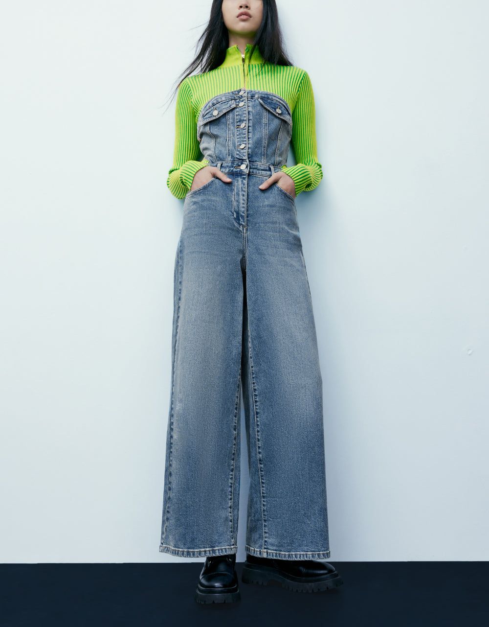 Off-Shoulder Denim Jumpsuit sold by Urban Revivo product image thumbnail 2