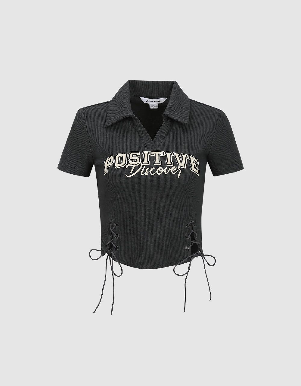 Lace Up Side Straight T-Shirt sold by Urban Revivo