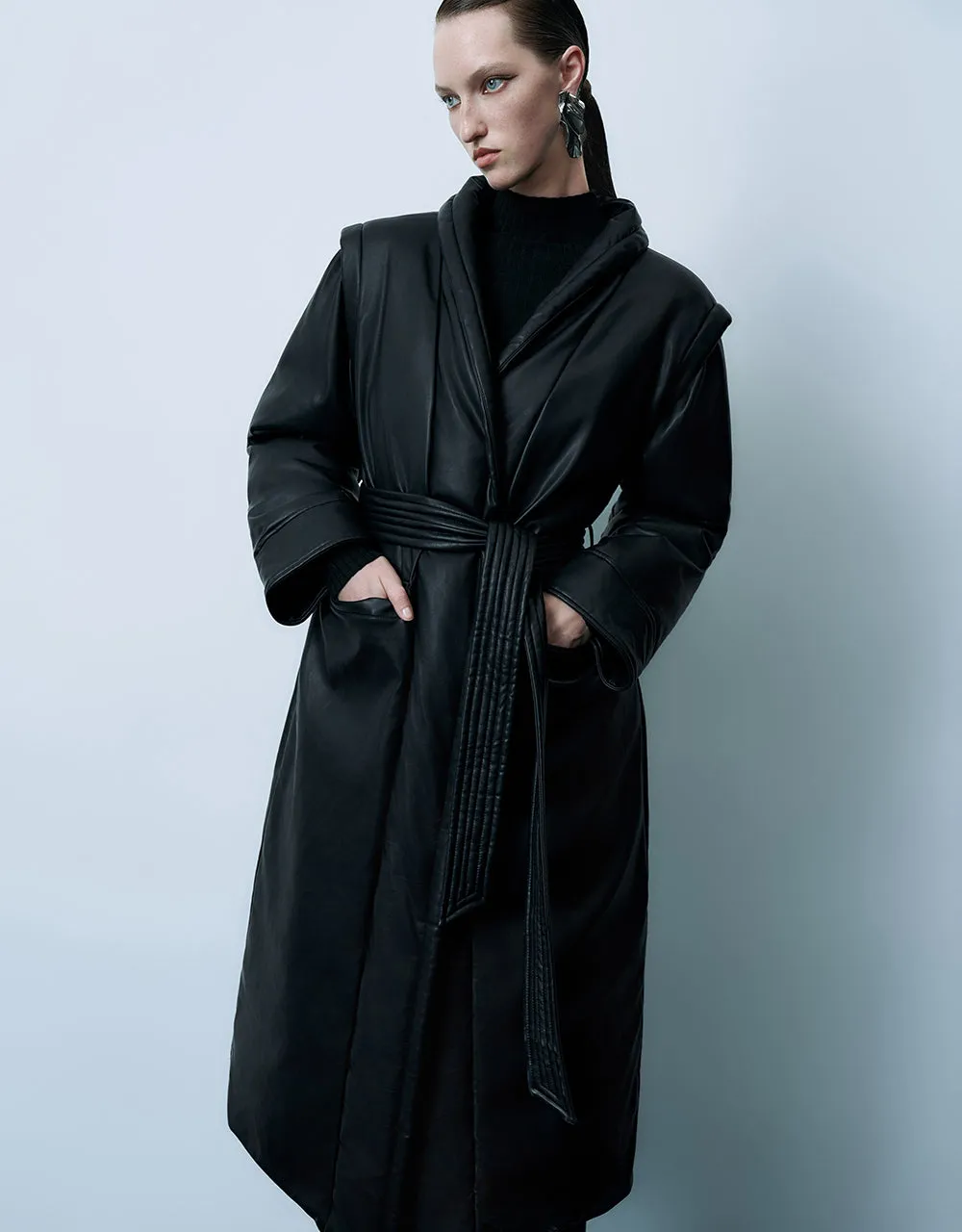 Vegan Leather Down Jacket sold by Urban Revivo product image thumbnail 3