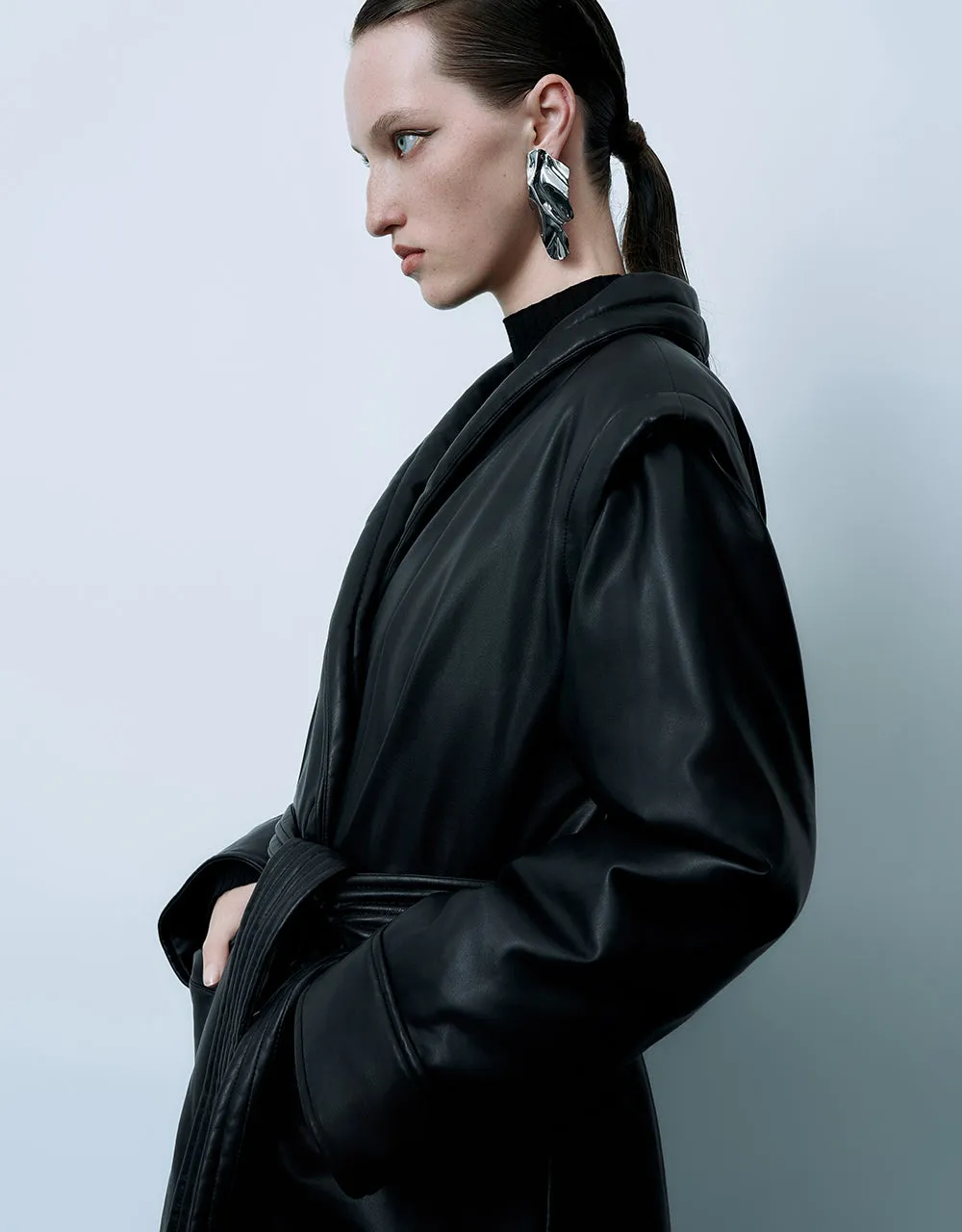 Vegan Leather Down Jacket sold by Urban Revivo product image thumbnail 5