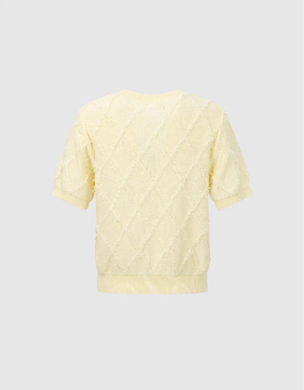 Embossed Crew Neck Knitted Cardigan sold by Urban Revivo product image thumbnail 5