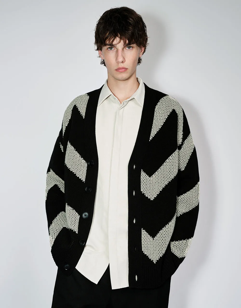 V-Neck Knitted Cardigan sold by Urban Revivo