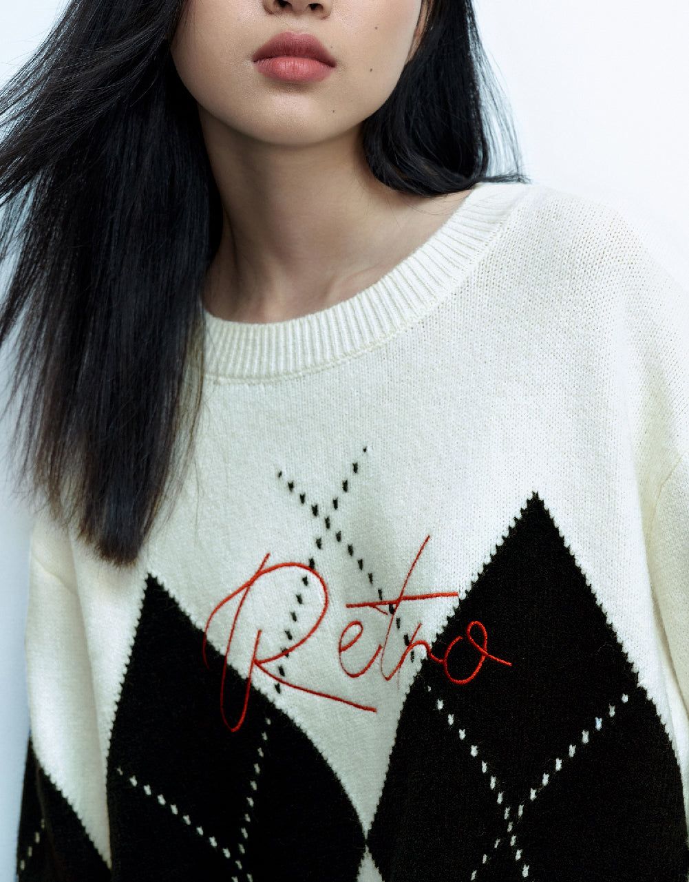 Letter Embroidered Drop Shoulder Sleeve Sweater sold by Urban Revivo product image thumbnail 5