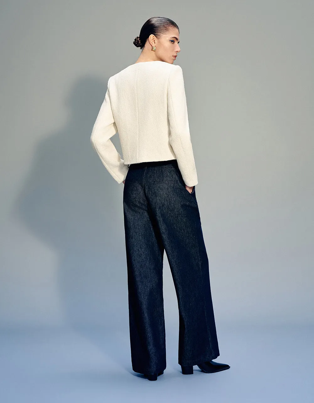 Crew Neck Denim Jacket sold by Urban Revivo product image thumbnail 5