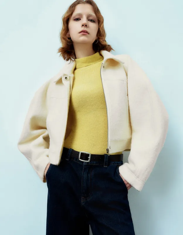 Raglan Sleeve Woolen Jacket sold by Urban Revivo