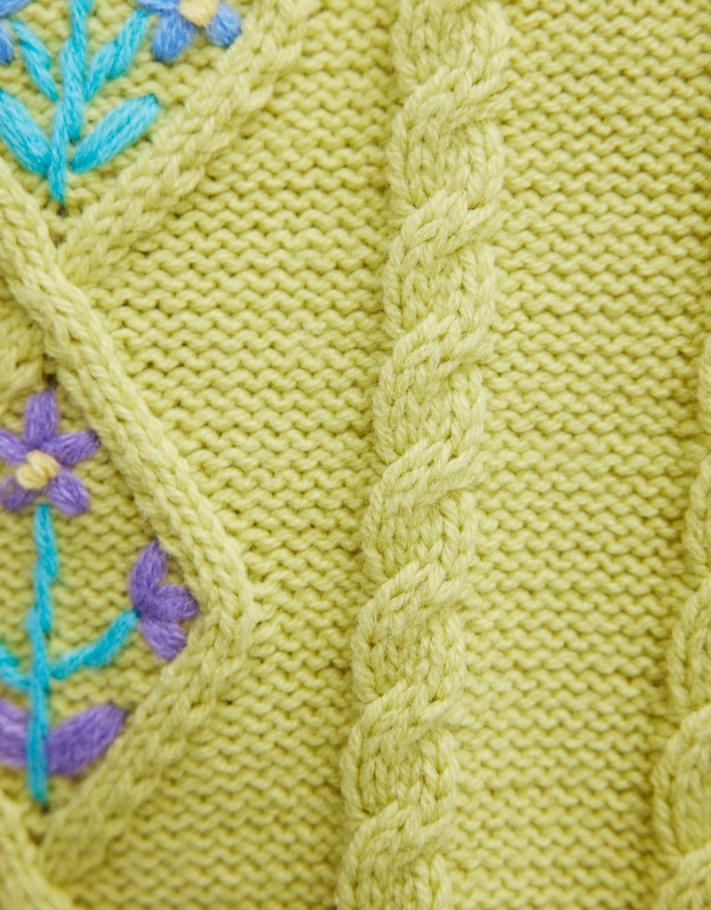 Floral Embroidery Cable Knit Cardigan sold by Urban Revivo product image thumbnail 5