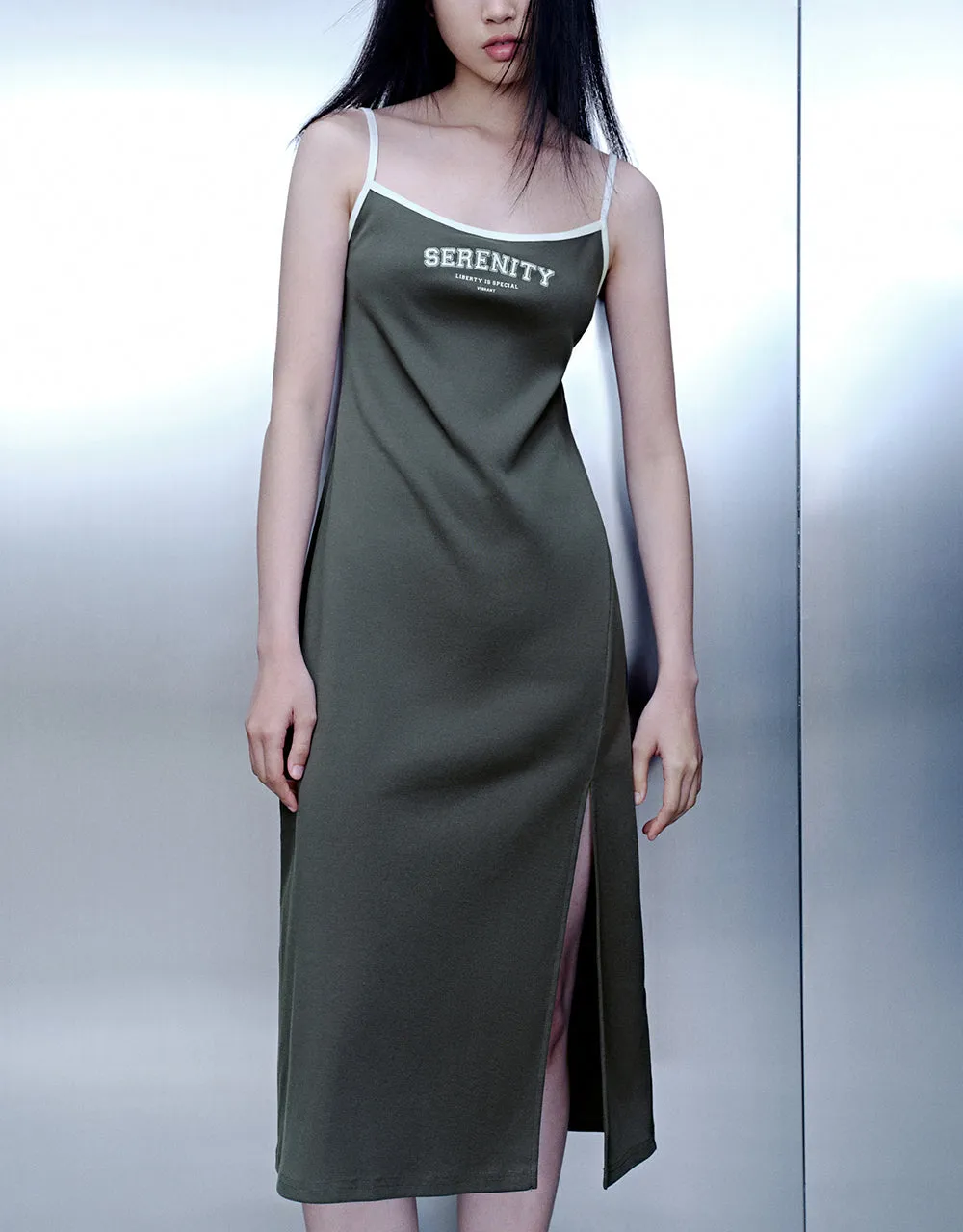 Square-Cut Collar Skinny Cami Dress sold by Urban Revivo product image thumbnail 2