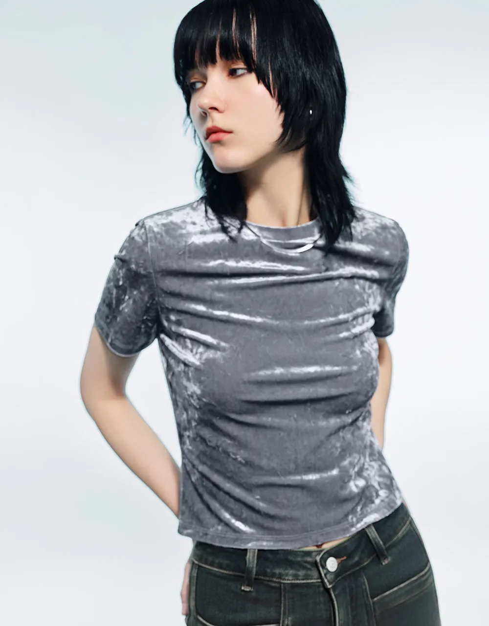 Printed Crew Neck Skinny T-Shirt sold by Urban Revivo product image thumbnail 4