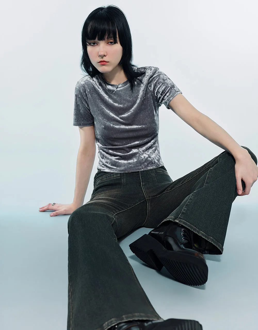 Printed Crew Neck Skinny T-Shirt sold by Urban Revivo product image thumbnail 3