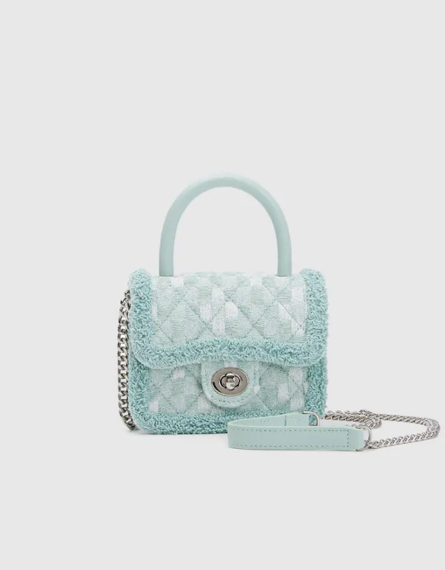 Quilted Raw Trim Tweed Shoulder Bag sold by Urban Revivo