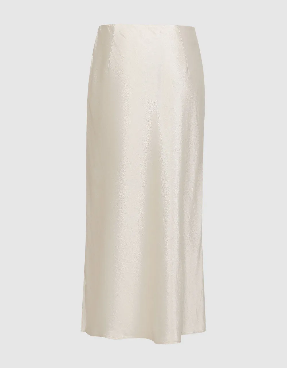 Silk Effect Midi A-Line Skirt sold by Urban Revivo product image thumbnail 3