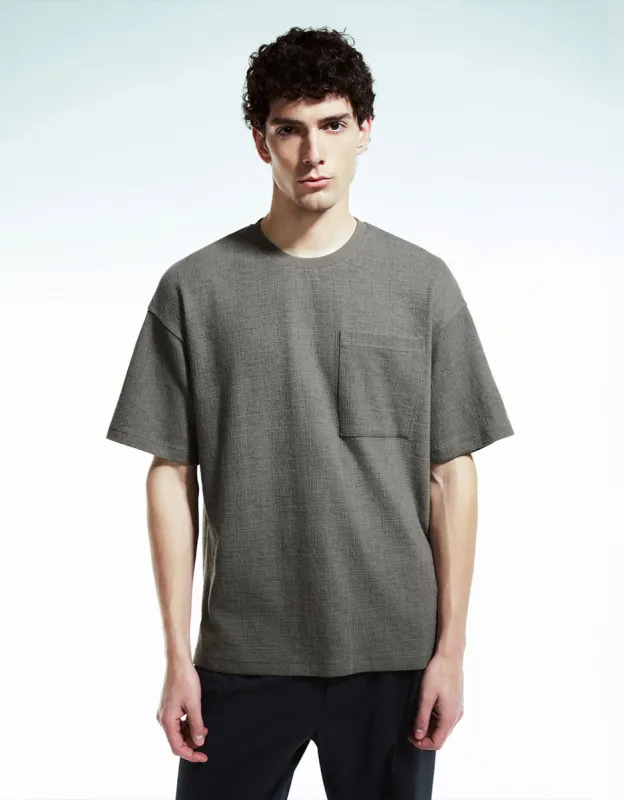 Crew Neck Straight T-Shirt sold by Urban Revivo