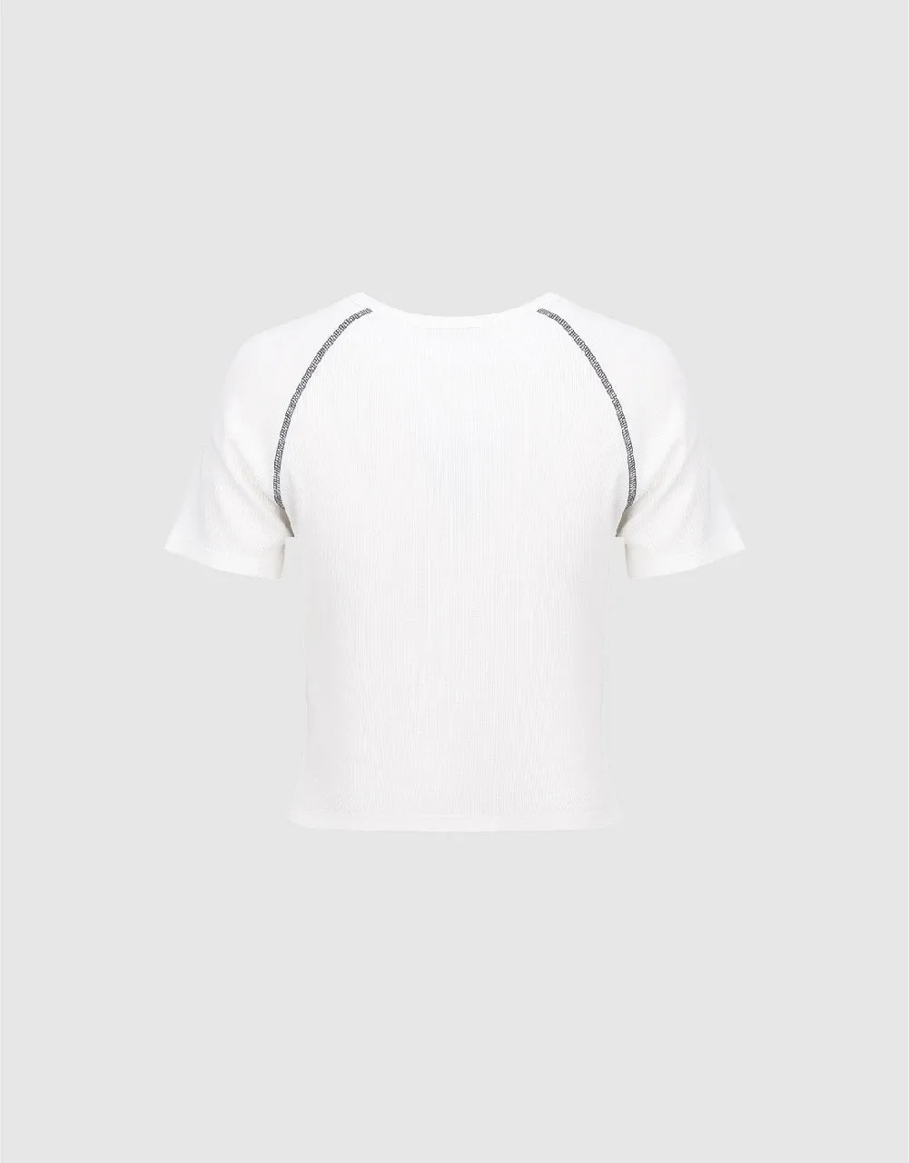 Raglan Sleeve Crew Neck Knitted T-Shirt sold by Urban Revivo product image thumbnail 5