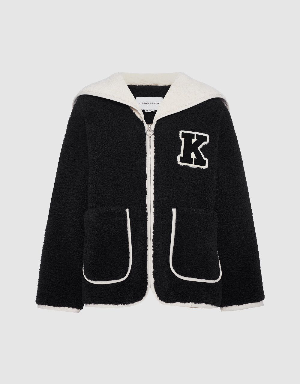 Fluffy Zipper Front Jacket sold by Urban Revivo