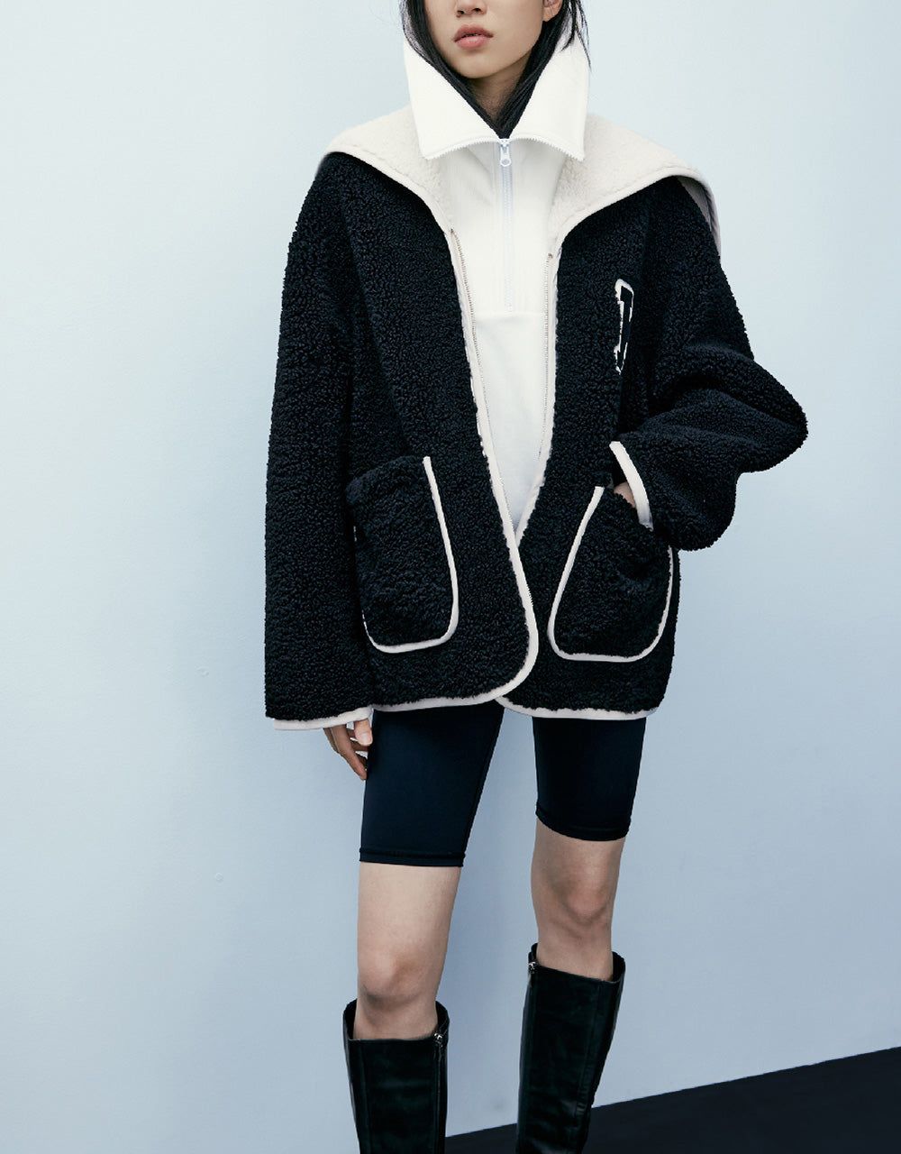Fluffy Zipper Front Jacket sold by Urban Revivo product image thumbnail 3