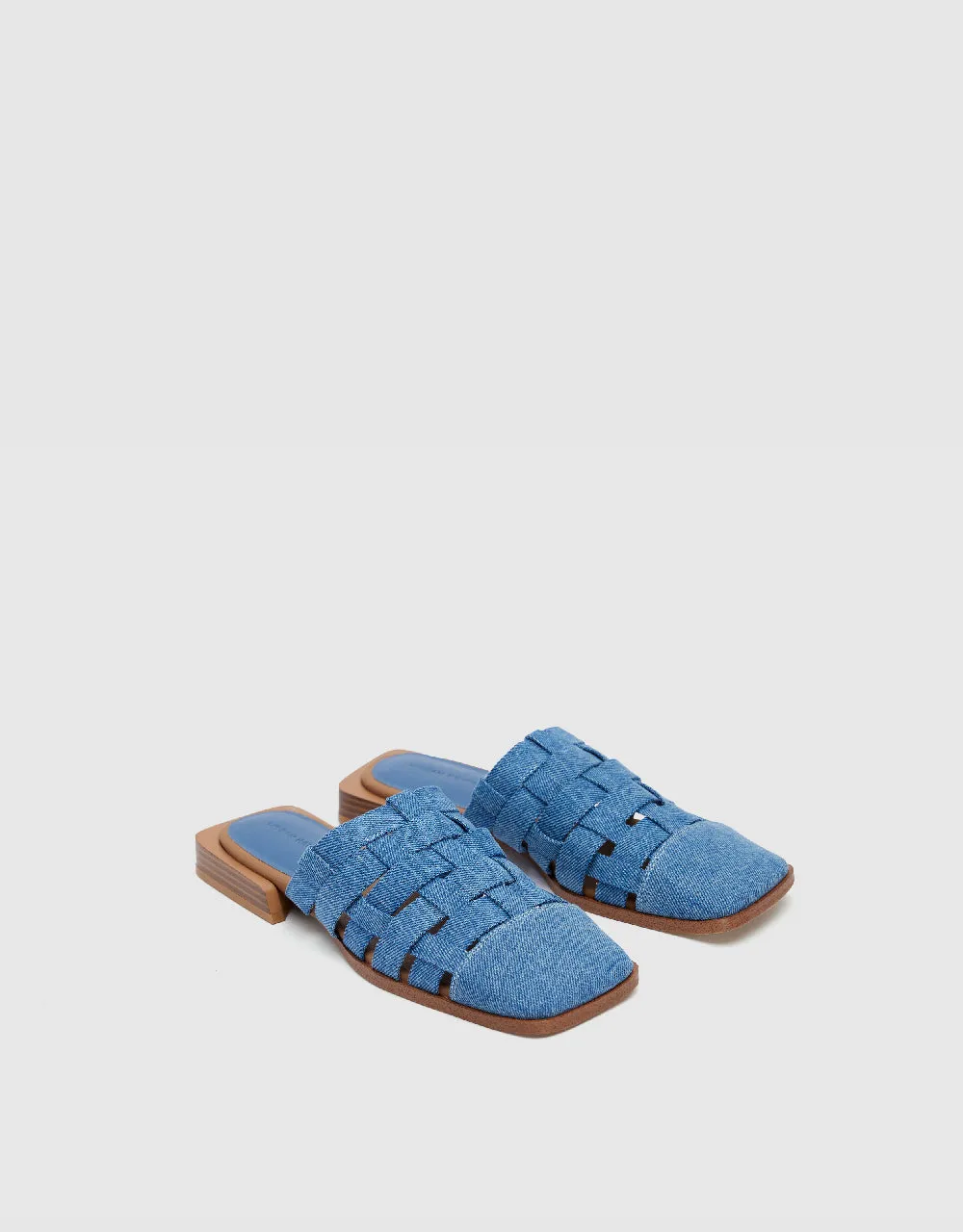 Braided Denim Square Toe Slippers sold by Urban Revivo