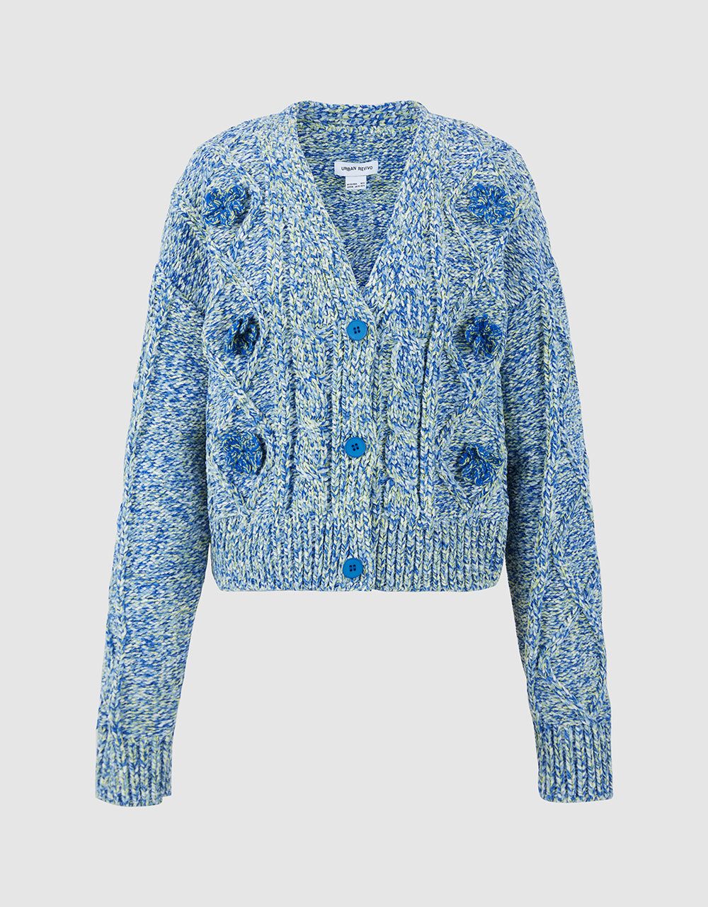 Button Up V-Neck Knitted Cardigan sold by Urban Revivo product image thumbnail 2