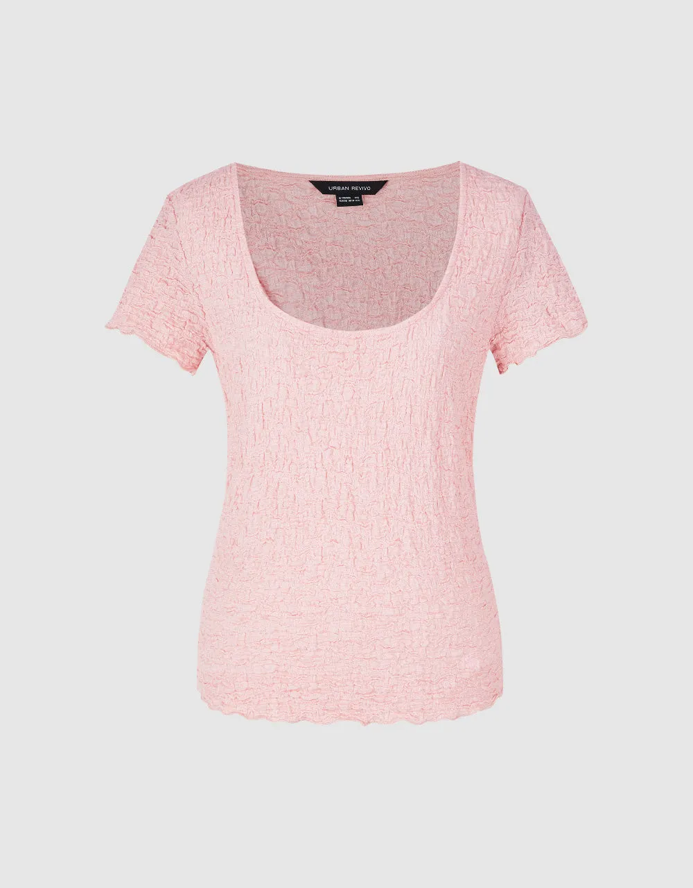 Shirred Square-cut Collar Skinny T-Shirt sold by Urban Revivo product image thumbnail 2