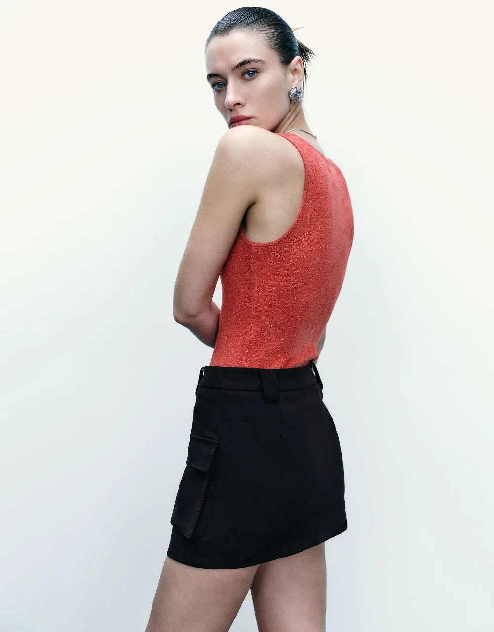 Square-cut Collar Knitted Tank Top sold by Urban Revivo product image thumbnail 3