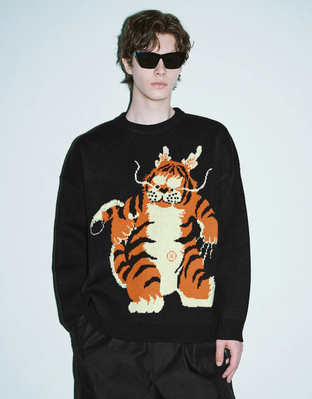 Animal Embroidered Knitted T-Shirt sold by Urban Revivo