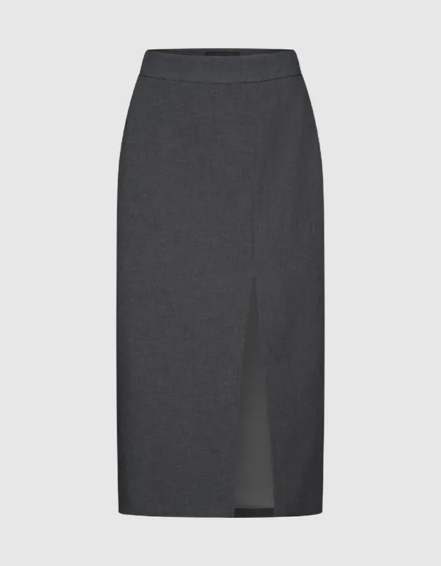 Split Hem Straight Skirt sold by Urban Revivo