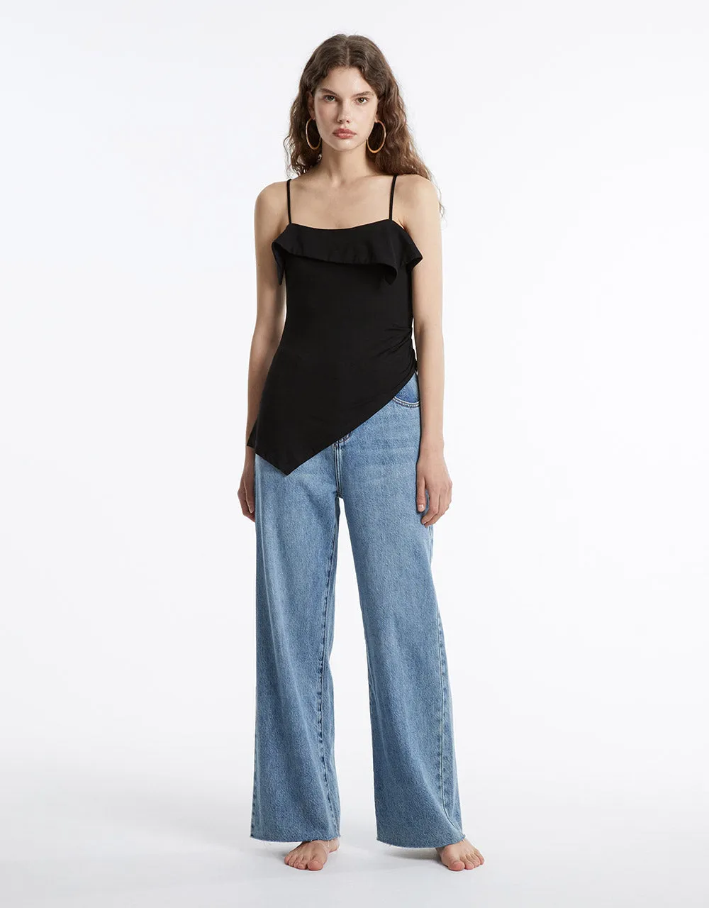Ruffled Asymmetric Top sold by Urban Revivo product image thumbnail 2