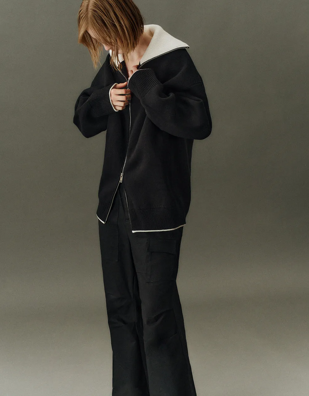 Zipper Front Knitted Cardigan sold by Urban Revivo product image thumbnail 3